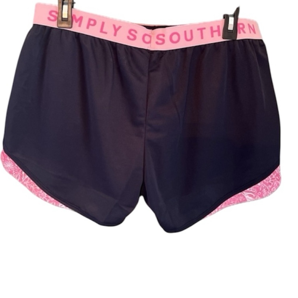 Simply Southern Cheer Shorts Pink Logo Taping & Seashell Trim Pockets NW… - Picture 3 of 9